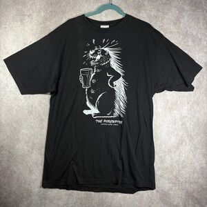VTG The Porcupine Shirt Mens XL‎ Black Graphic Print Leicester Square London 90s